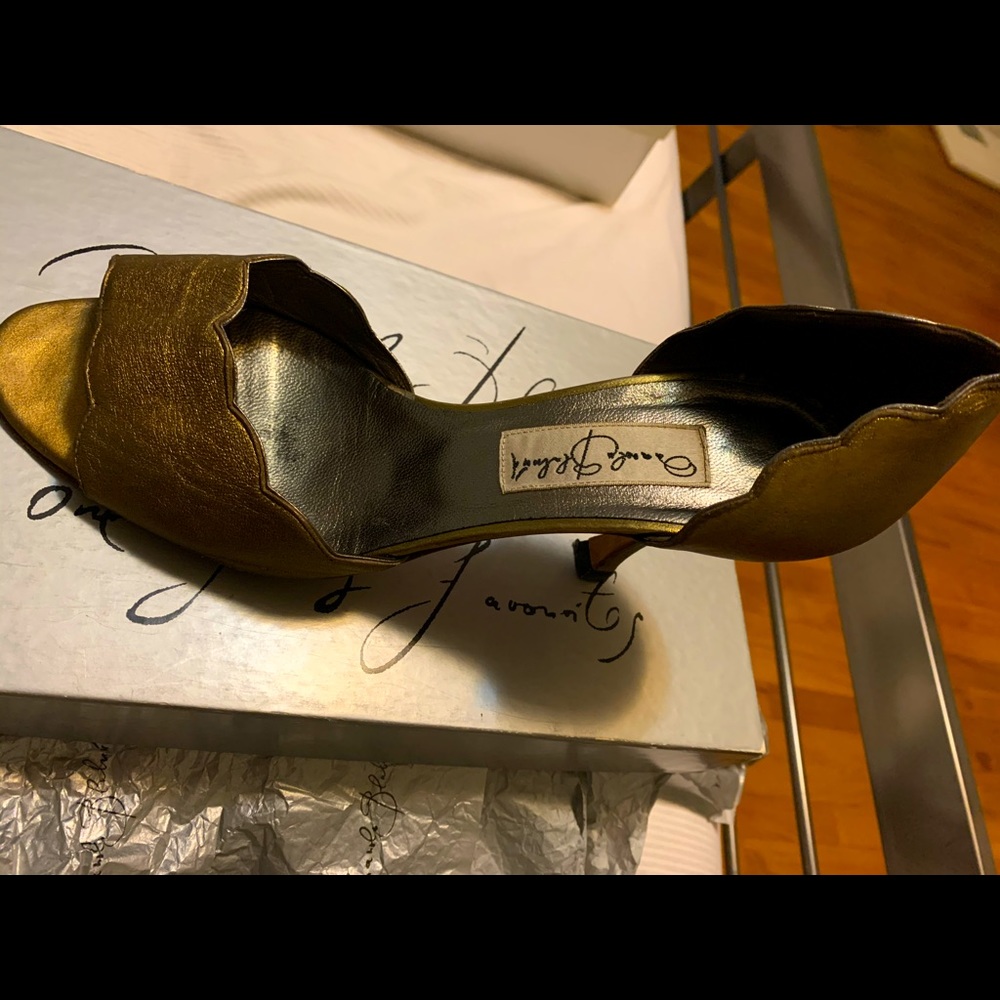 Manolo Blahnik bronze shoe
